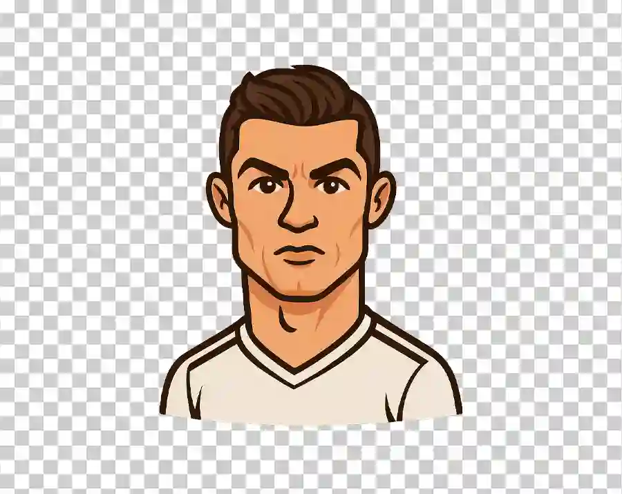 Cristiano Ronaldo cartoon PNG with transparent background