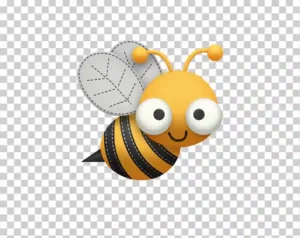 A cartoon bee featuring oversized eyes