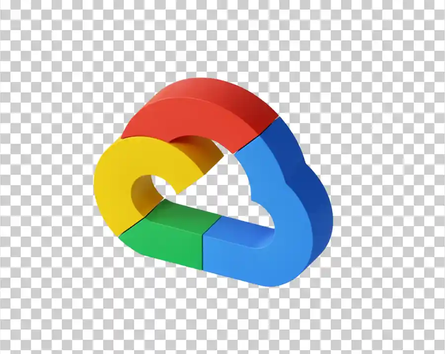 A 3D logo design that represents Google's cloud computing in a modern and app-focused way.