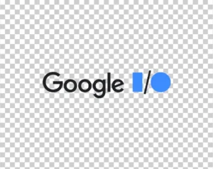 The Google I/O logo, with the word "Google" in black, followed by a blue square for the "I" and a blue circle for the "O".