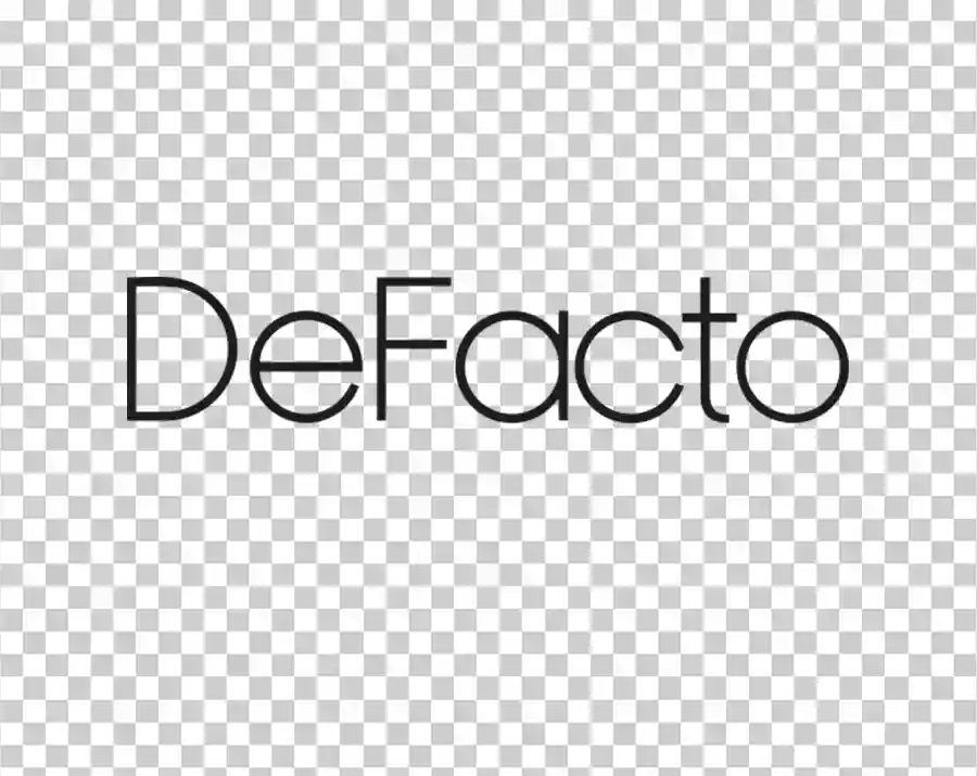 The official logo of the DeFacto brand, featuring a simple and modern typeface.