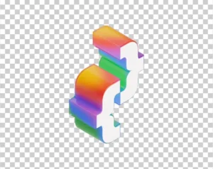 A colorful (orange, blue, red) and 3D icon with white inner surfaces, stylized to resemble programming curly braces.