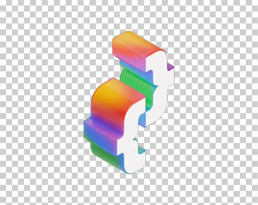 A colorful (orange, blue, red) and 3D icon with white inner surfaces, stylized to resemble programming curly braces.