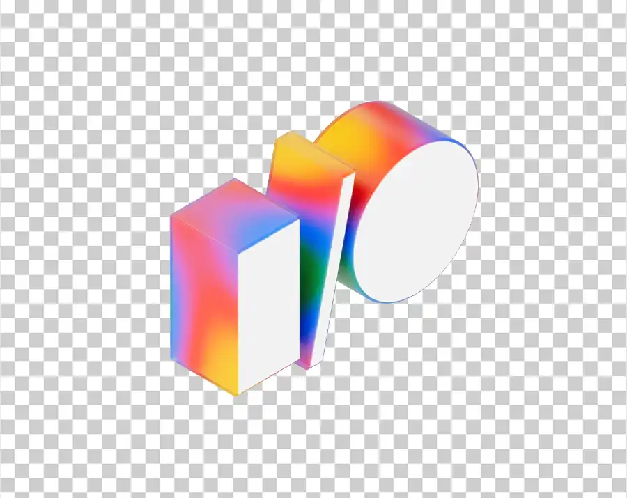A colorful 3D "I/O" logo composed of a rectangular prism for the "I" and a cylinder for the "O".