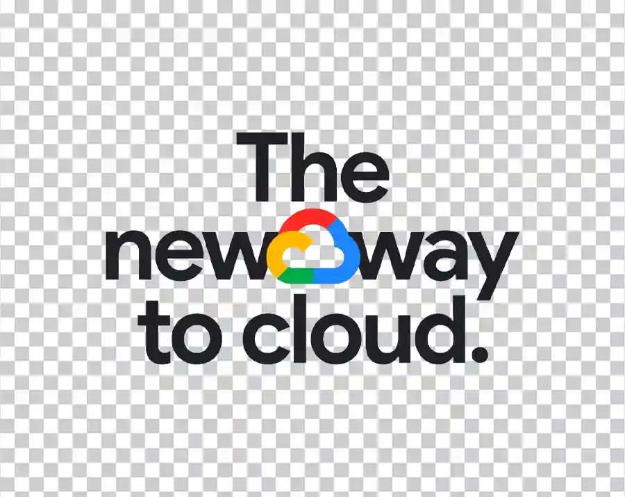 A slogan that reads "The new way to cloud." The word "cloud" is represented by the colorful Google Cloud logo.