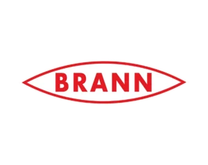 SK Brann Football Club Logo, Featuring the Word "BRANN" in Bold Letters within a Horizontal, Red, Eye-Shaped Outline on a White Background.
