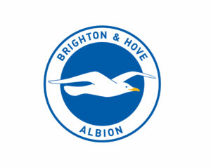 The Brighton & Hove Albion FC logo, featuring a stylized white seagull with wings spread, set within a blue circle, with the words BRIGHTON & HOVE and ALBION forming the border.