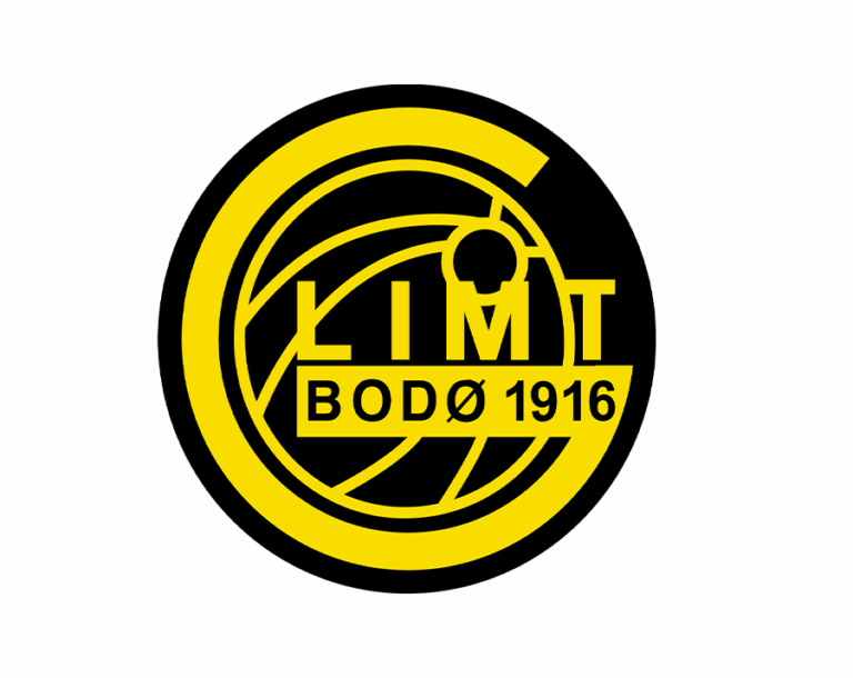 The yellow and black crest of FK Bodø/Glimt football club. The logo features "GLIMT BODØ 1916" in the center, surrounded by circular graphics symbolizing a ball. Transparent background.