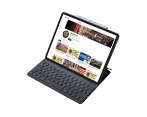 iPad Pro Mockup with Hayalhanem YouTube Channel on Screen, featuring Mehmet Yıldız content, transparent background.