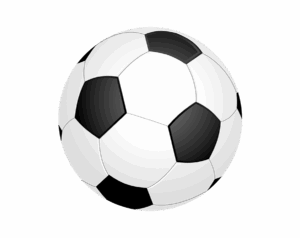 Classic black and white soccer ball with hexagonal panels
