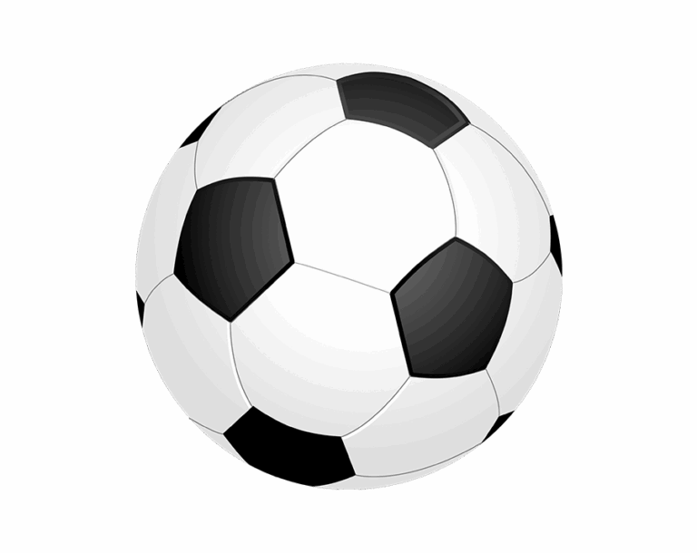 Classic black and white soccer ball with hexagonal panels