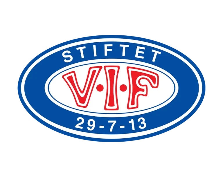 Vålerenga Fotball (VIF) Sports Club Logo, Featuring Thick Red "V-I-F" Letters in the Center, Enclosed by a White and Red Ellipse within a Blue Ellipse Frame, with "STIFTET" at the Top and Establishment Date "29-7-13" at the Bottom.