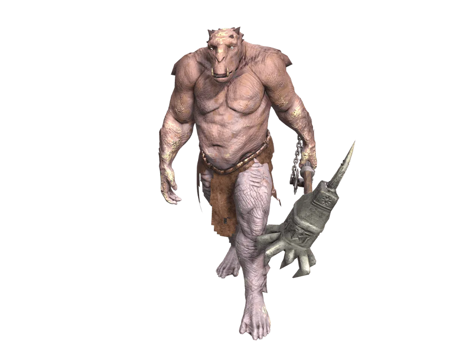 Giant Fool Monster Character from Rise Online Game Render PNG