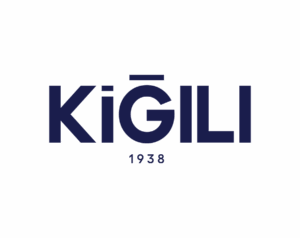 Kiğılı's new corporate logo, a solid dark navy blue rectangular symbol, with a transparent background.