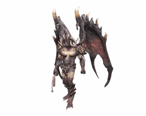 Archdemon Monster with Wings, Horns, and Whip from Rise Online Game Render PNG