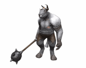 Cyclops One-Eyed Giant Monster with Mace from Rise Online Game Render PNG