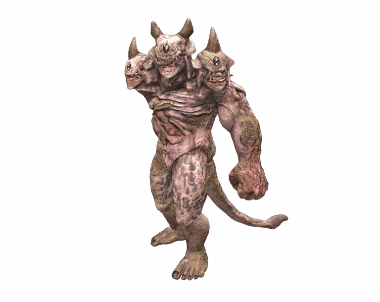 Devourer Three-Headed Monster with Tail from Rise Online Game Render PNG