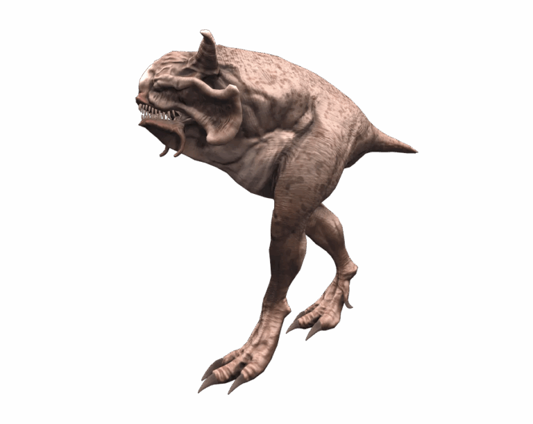 Funny Tail Two-Legged Monster from Rise Online Game Render PNG.