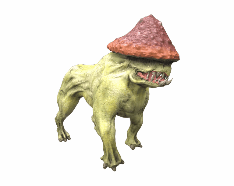 Mushroom Head Four-Legged Monster with Mushroom Cap from Rise Online Game Render PNG