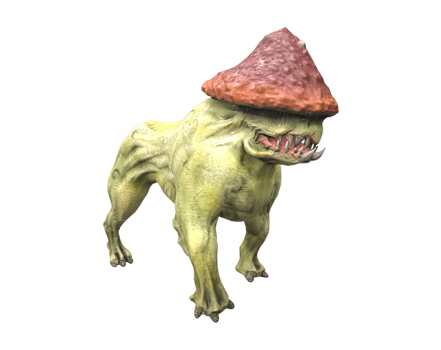 Mushroom Head Four-Legged Monster with Mushroom Cap from Rise Online Game Render PNG