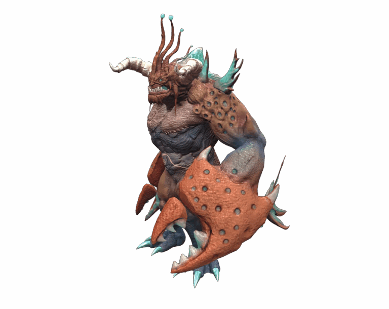 Razorclaw Crab-Like Monster from Rise Online Game Render PNG