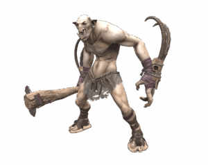 Troll Monster with Wooden Club from Rise Online Game Render PNG