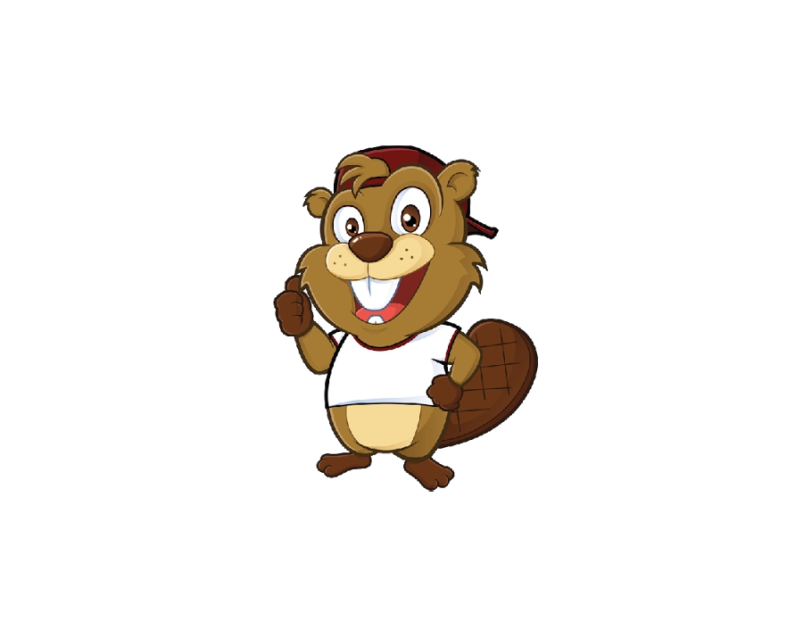 Cartoon beaver character giving thumbs up wearing maroon cap transparent PNG