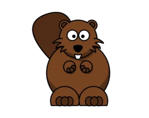 Minimalist brown beaver illustration transparent PNG WebP clipart