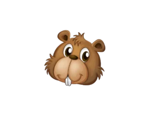 Cute beaver head illustration transparent PNG WebP icon