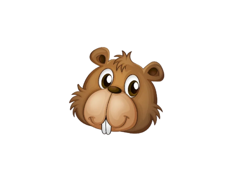 Cute beaver head illustration transparent PNG WebP icon