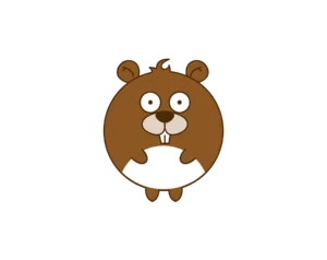 Round minimalist beaver illustration transparent PNG WebP icon