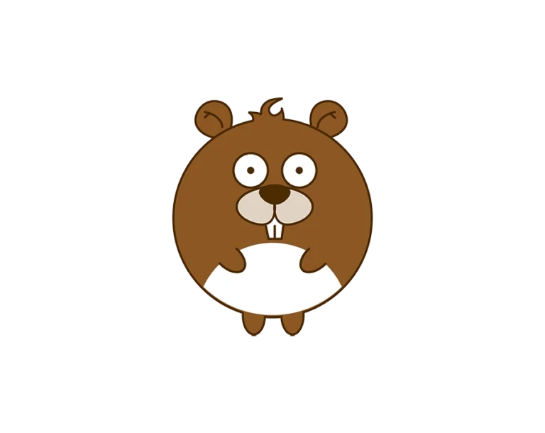 Round minimalist beaver illustration transparent PNG WebP icon