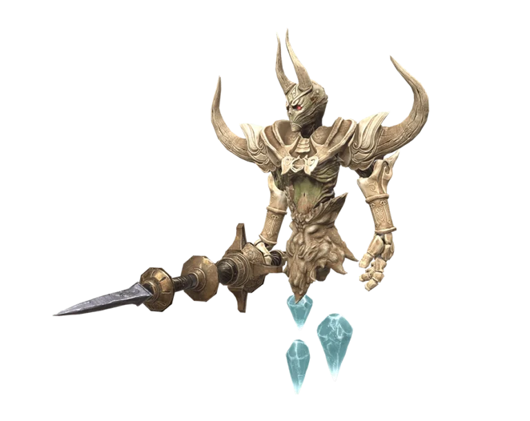 Rise Online Elemental Lord monster with giant spear transparent PNG