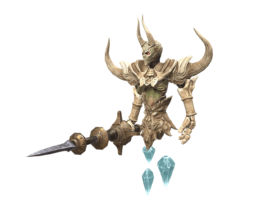 Rise Online Elemental Lord monster with giant spear transparent PNG