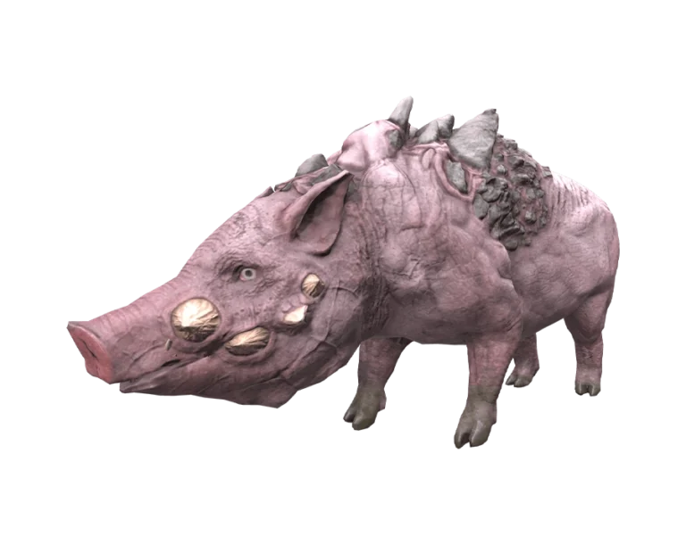 Rise Online Mad Pig monster creature with rock spikes transparent PNG