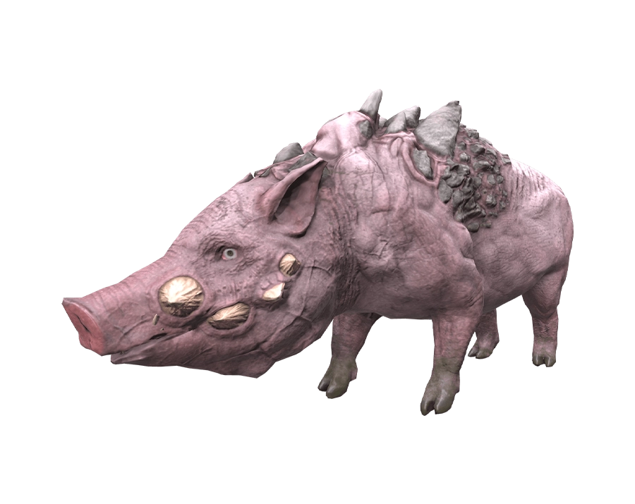 Rise Online Mad Pig monster creature with rock spikes transparent PNG