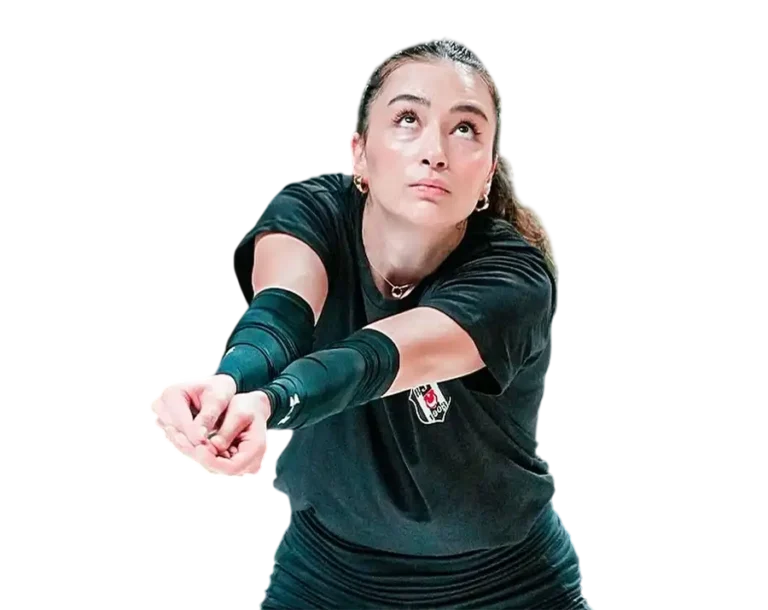 Saliha Sahin Besiktas volleyball dig reception technique transparent PNG WebP