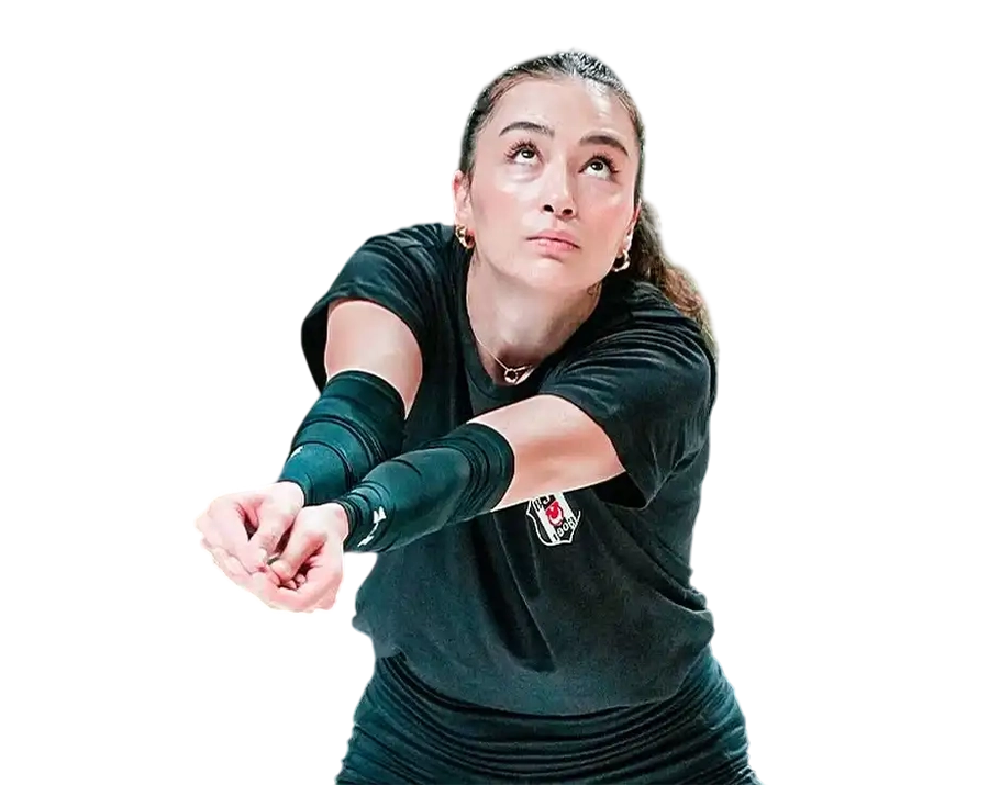 Saliha Sahin Besiktas volleyball dig reception technique transparent PNG WebP