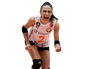 Simge Aköz Eczacıbaşı Dynavit volleyball celebration transparent PNG WebP