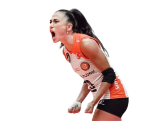 Simge Aköz volleyball celebration illustration transparent PNG WebP