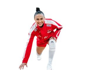 Simge Aköz warming up in Turkish National Team tracksuit transparent PNG WebP
