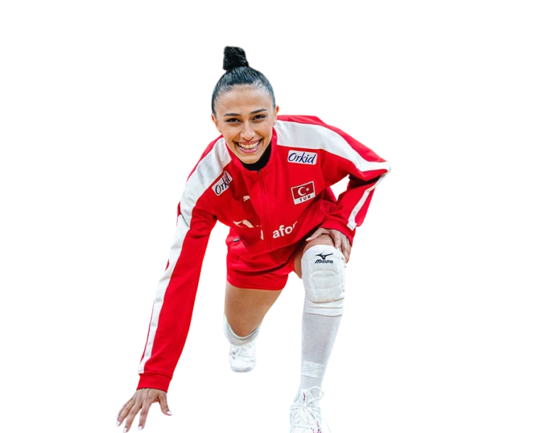 Simge Aköz warming up in Turkish National Team tracksuit transparent PNG WebP