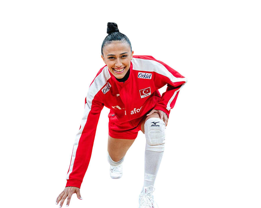 Simge Aköz warming up in Turkish National Team tracksuit transparent PNG WebP