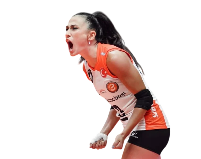 Simge Aköz volleyball celebration illustration transparent PNG WebP