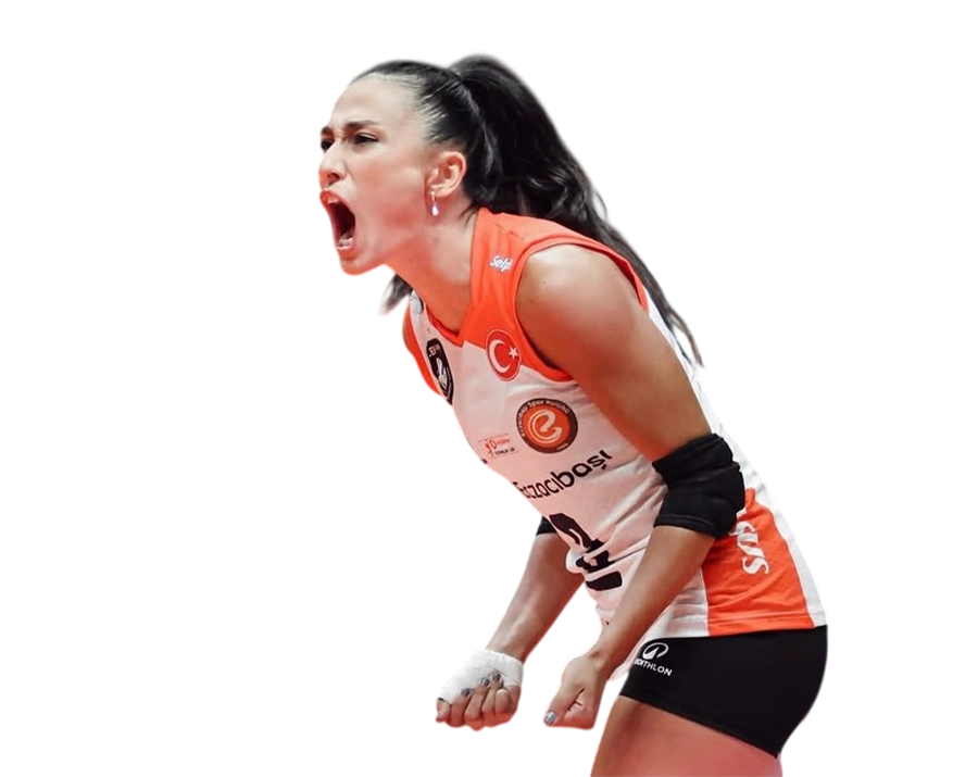 Simge Aköz volleyball celebration illustration transparent PNG WebP