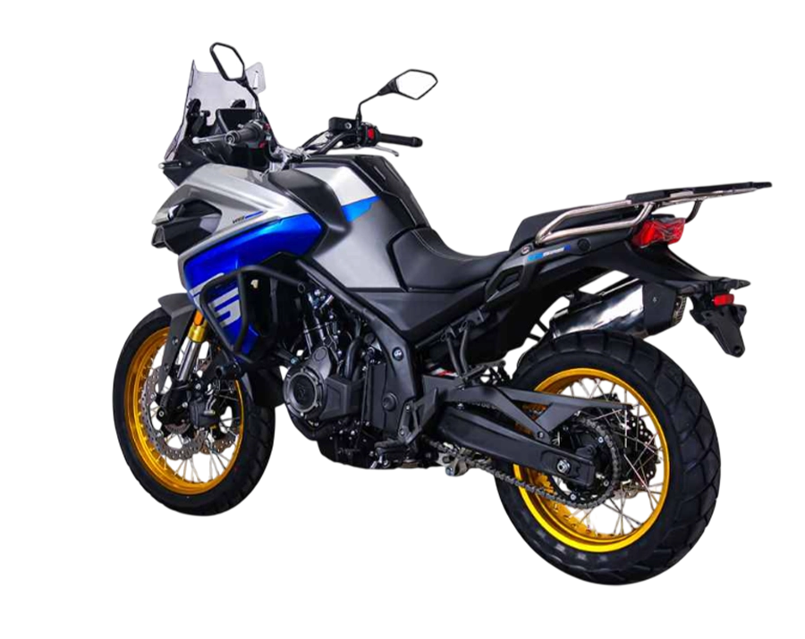 Voge 525DSX adventure motorcycle rear view transparent webP.