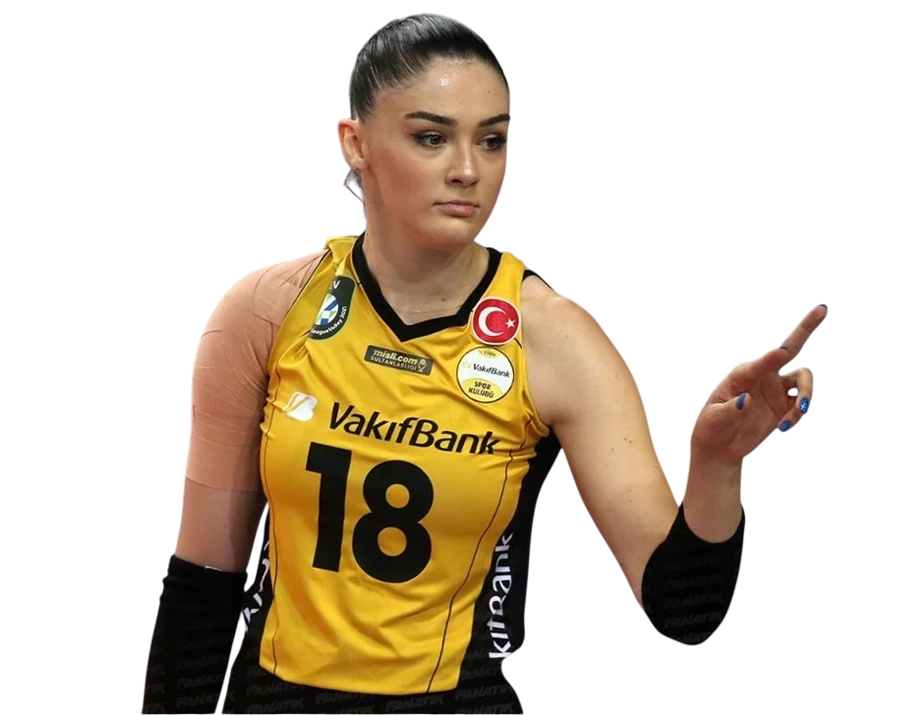 Zehra Gunes VakifBank volleyball player pointing finger transparent PNG